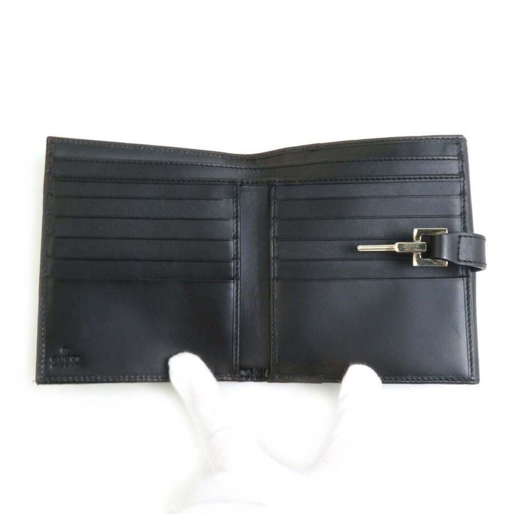 Gucci Jackie GG Canvas/Leather Bifold Wallet in Black and Silver, Women's, e6... - Picture 3 of 5